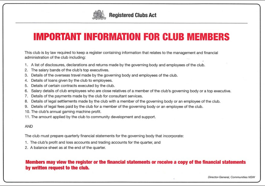 Registered Clubs Act Image
